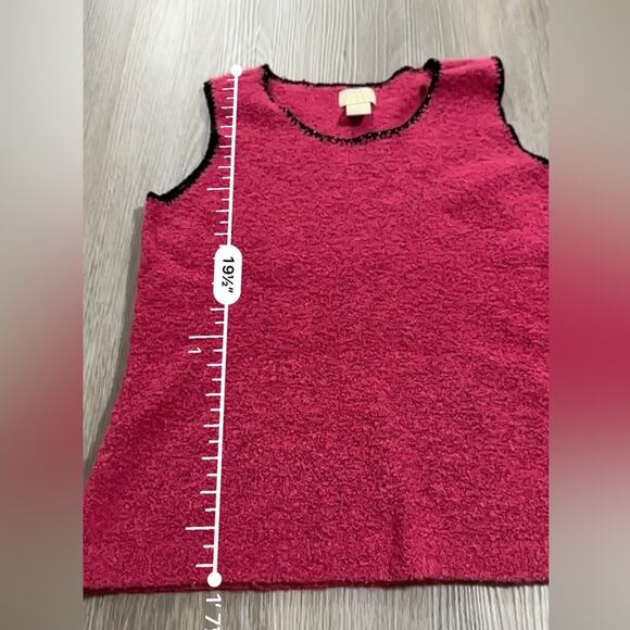 Vintage Sigrid Olsen Sport Burgundy Red Sleeveless Knit Top Size S - Picture 7 of 7